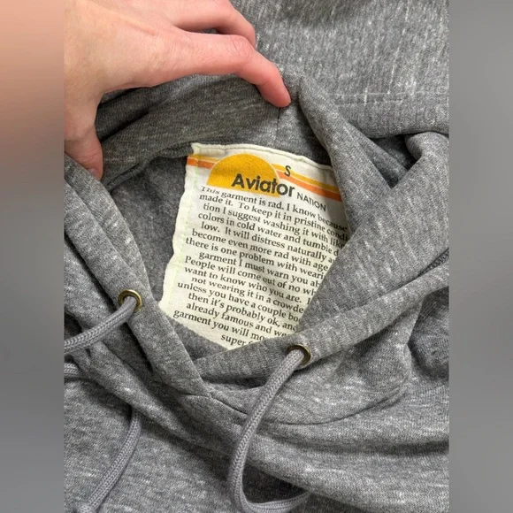 Aviator Nation Bolt Stitch Repeat Relaxed pullover Hoodie with Pocket Zippers, S - Picture 4 of 6